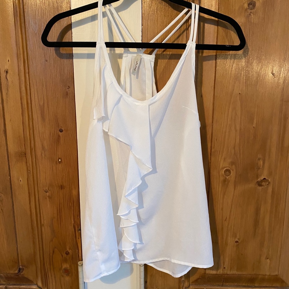 Semi sheer white summer tank
